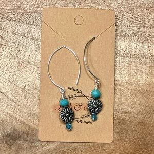 Long beaded Dangle Earrings- Unique Beaded Earrings- Gifts For Her- Handmade!